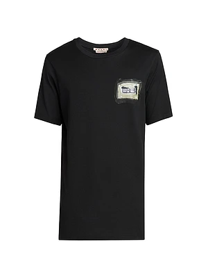 Collage Logo Cotton Crewneck T-Shirt