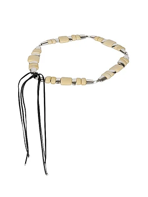 Rosly Bead & Leather Self-Tie Belt