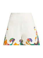 Gilda Wave Cotton High-Waisted Shorts
