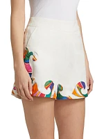 Gilda Wave Cotton High-Waisted Shorts