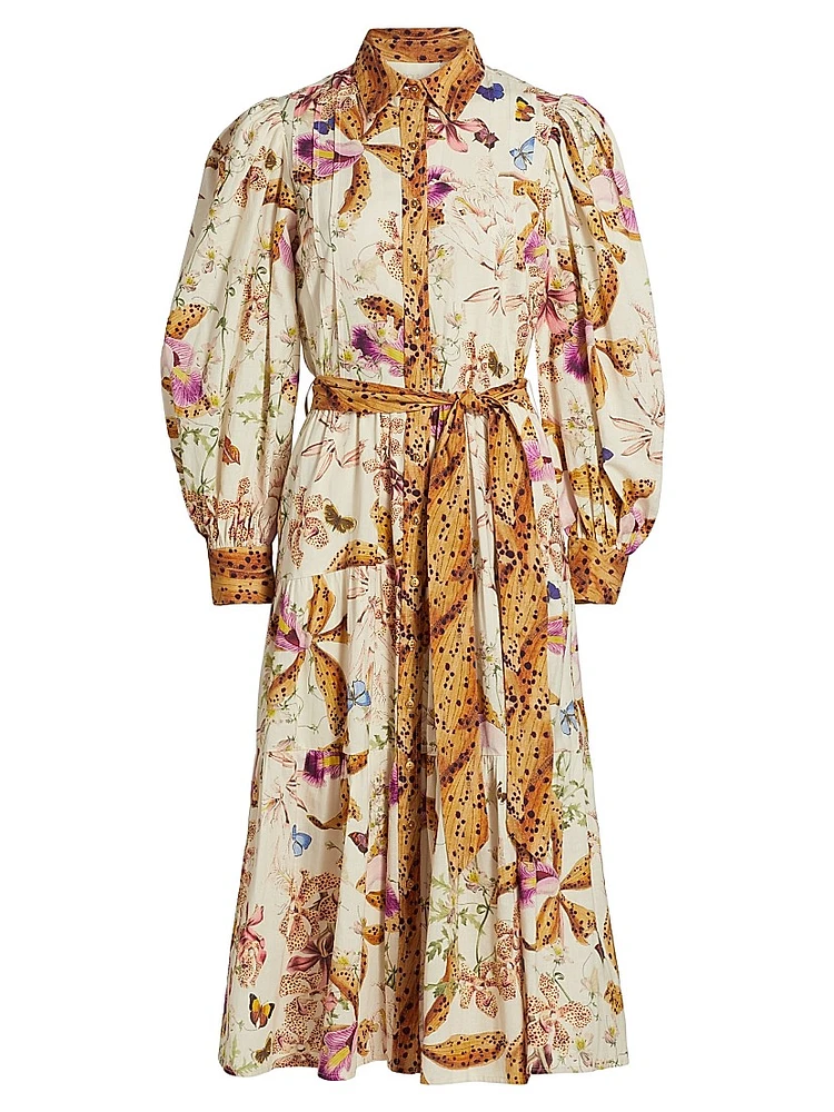 Marie Jane Floral Cotton Midi-Shirtdress