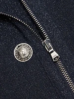 Chia Cotton-Blend Knit Biker Jacket