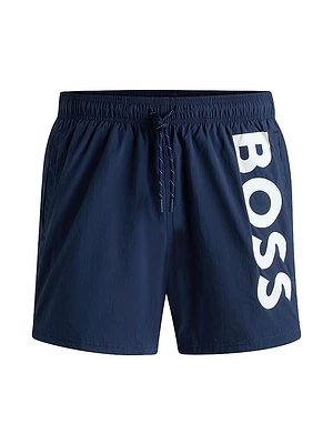 Contrast-Logo Swim Shorts Quick-Drying Fabric