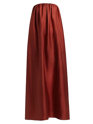 Edda Silk Strapless Gown