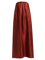 Edda Silk Strapless Gown