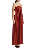 Edda Silk Strapless Gown