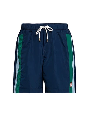 Nylon Pleated Track Shorts