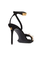 95MM Embellished Suede Sandals