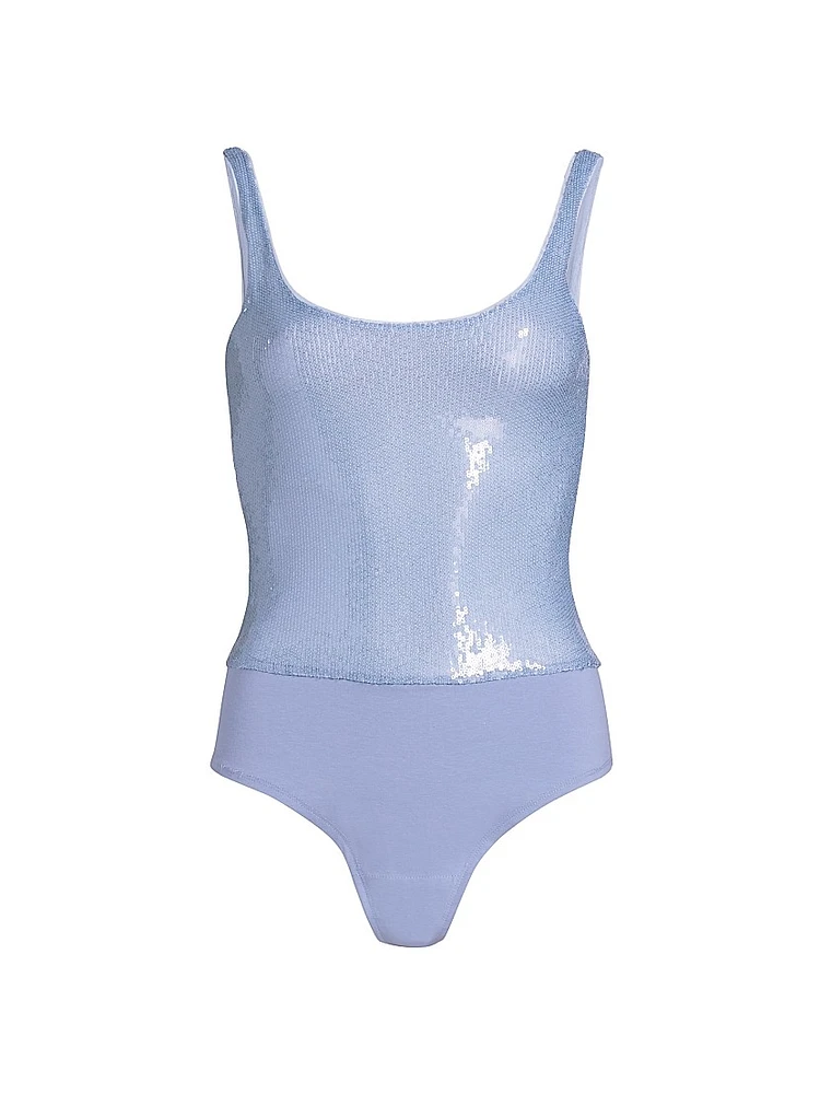 Dina Semi-Sheer Sequin Bodysuit