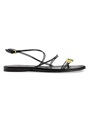 Loop Bead-Embellished Sandals