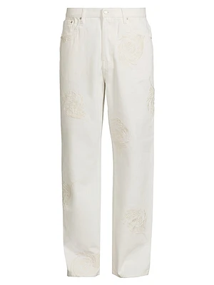 Embroidered Five-Pocket Jeans