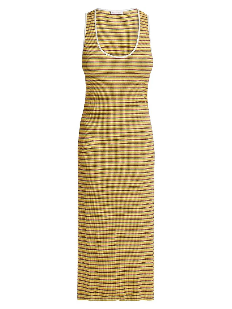 Everest Striped U-Neck Knit Midi-Dress