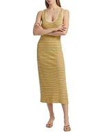 Everest Striped U-Neck Knit Midi-Dress