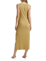 Everest Striped U-Neck Knit Midi-Dress