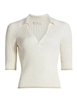 Kelly Deep V Rib-Knit Top