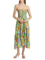 Murphy Floral Strapless Midi-Dress