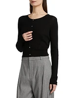 Round Neck Cashmere-Silk Cardigan