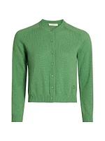 Claudine Cashmere Crewneck Button-Front Cardigan
