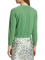 Claudine Cashmere Crewneck Button-Front Cardigan