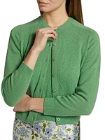 Claudine Cashmere Crewneck Button-Front Cardigan