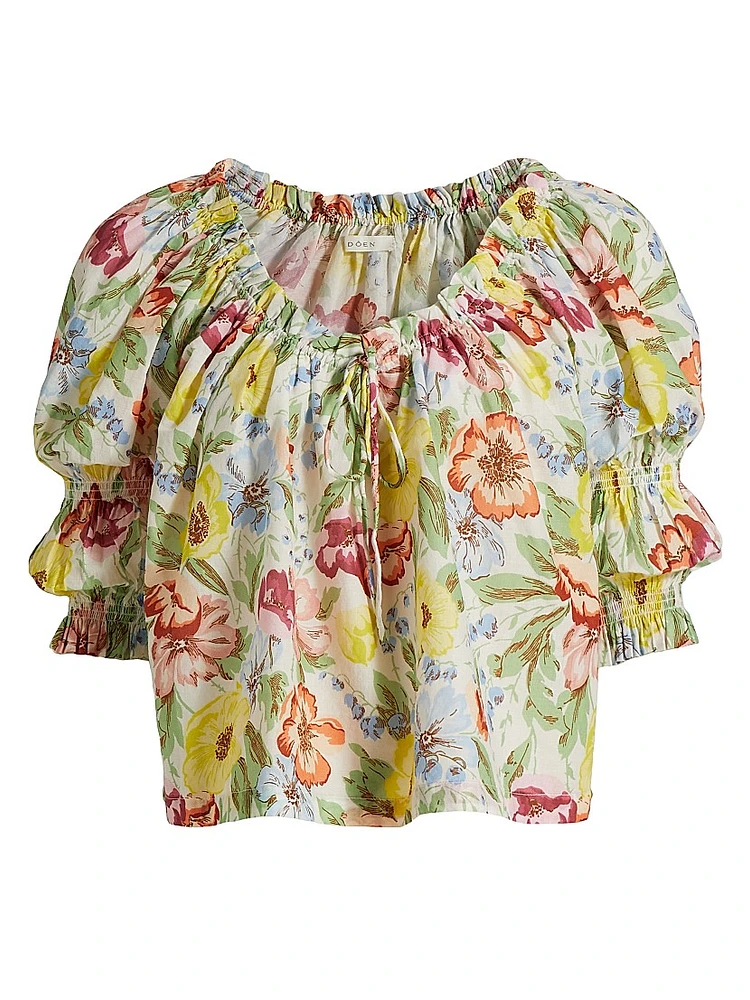 Inez Floral Cotton Top