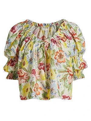 Inez Floral Cotton Top