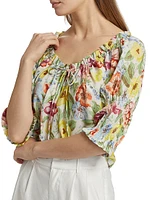 Inez Floral Cotton Top