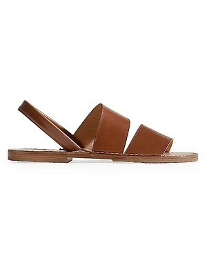 Aloc Asymmetric Leather Slingback Sandals