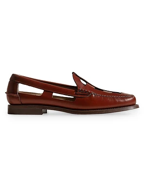 Gallo Cut-Out Leather Loafers
