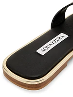 Divine Crisscross Leather Slide Sandals