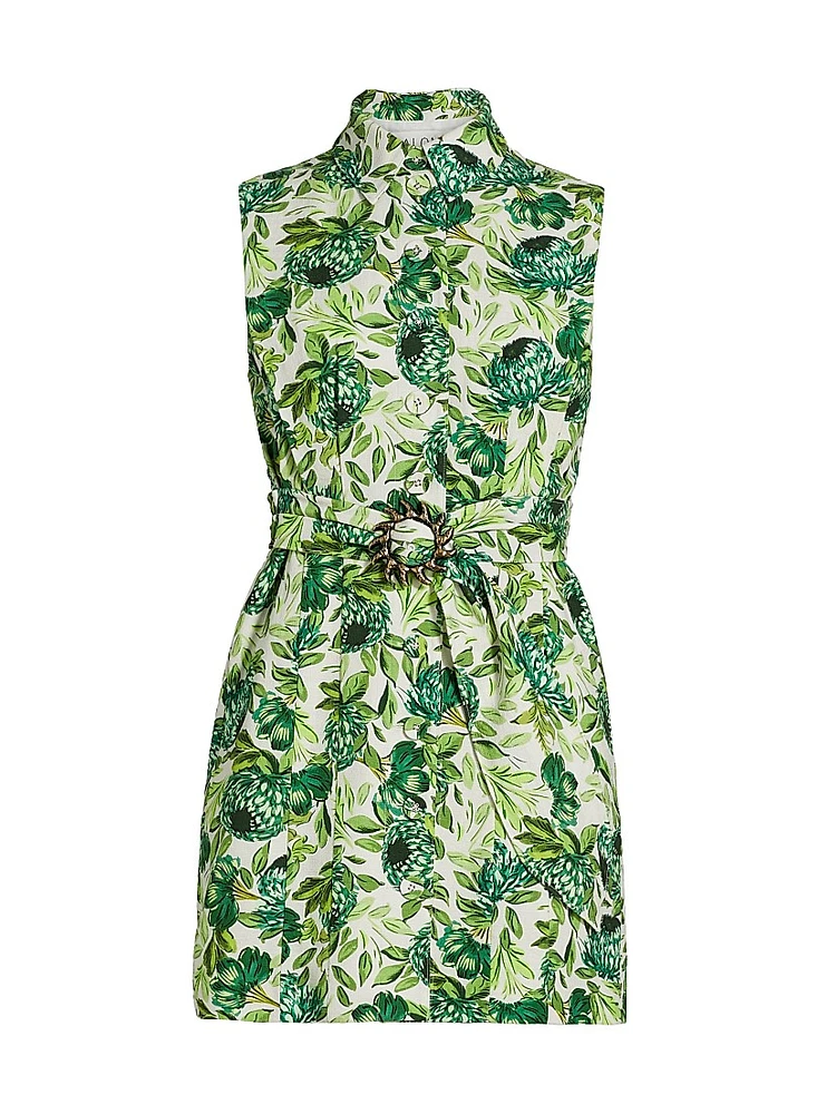 Nya Botanical-Print Cotton Minidress