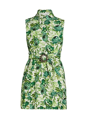 Nya Botanical-Print Cotton Minidress