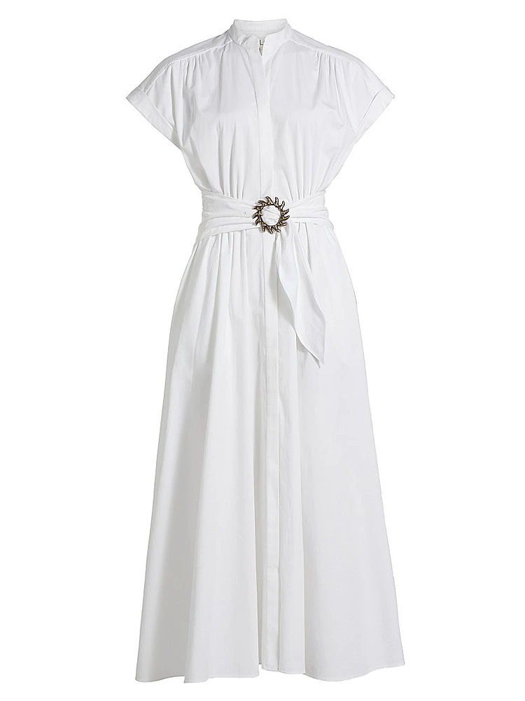 Neesha Stretch-Cotton Self-Tie Maxi Dress