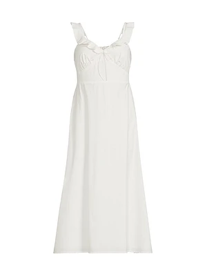 Lelia Ruffle Cover-Up Midi-Dress