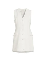 Eloise Linen Button-Front Minidress