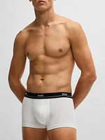 Five-Pack of Stretch-Cotton Trunks with Logo Waistbands