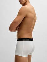 Five-Pack of Stretch-Cotton Trunks with Logo Waistbands