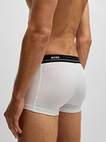Five-Pack of Stretch-Cotton Trunks with Logo Waistbands