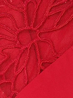 Crêpe Lace Neck Jumpsuit
