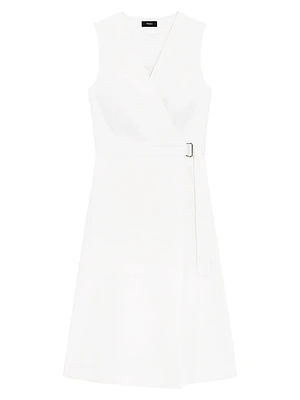 Sleeveless Fit& Flare Wrap Dress