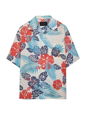 Printed Cotton Bowling Shirt