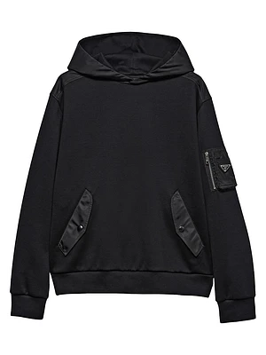 Cotton Fleece and Re-Nylon Hoodie
