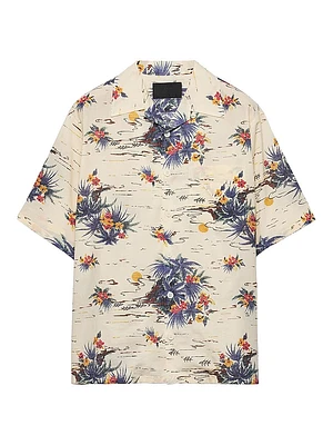 Printed Cotton Bowling Shirt