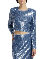 Anaya Sequined Long-Sleeve Top