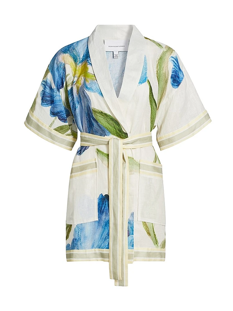 Greer Floral Wrap Tie-Waist Minidress