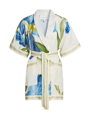 Greer Floral Wrap Tie-Waist Minidress