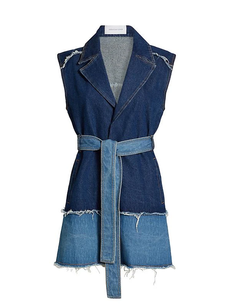 Stevi Denim Tie-Waist Minidress