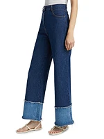 Stevi Wide-Leg Cuff Jeans