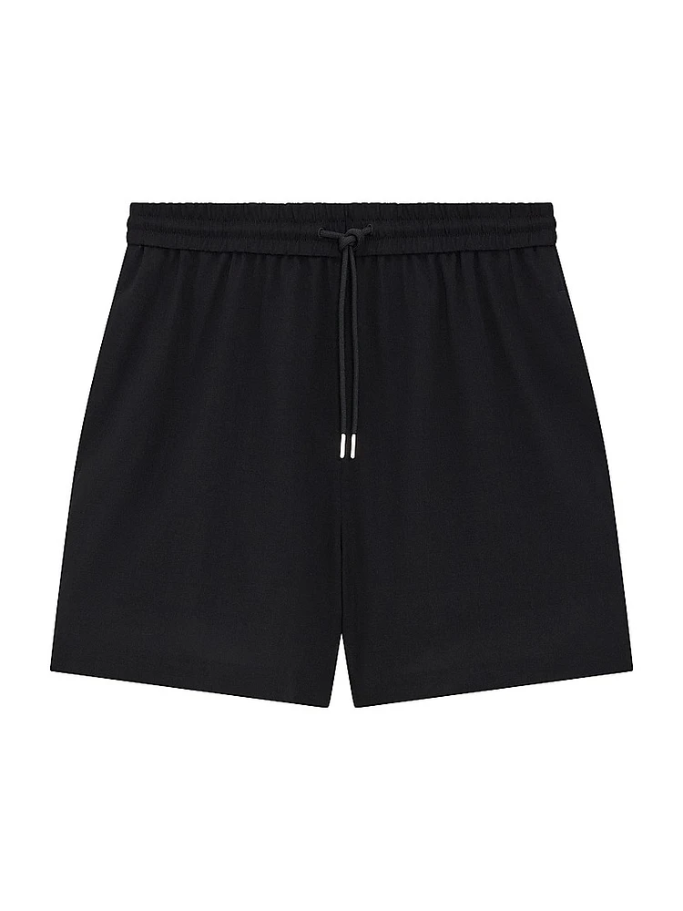 Wool-Blend Drawstring Shorts