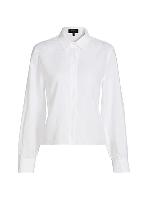Curve Sleeve Button-Front Shirt